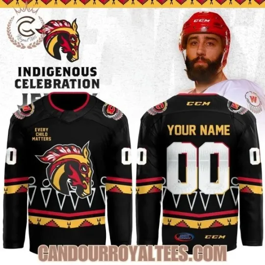 Discover Calgary Wrangler Indigenou Heritage Hockey Jersey All Sizes