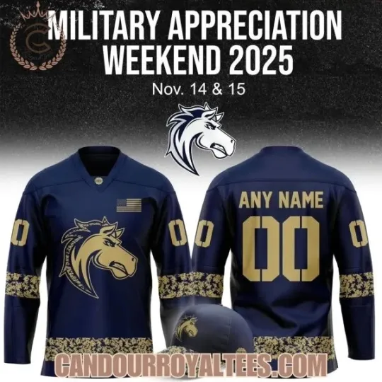 Discover Ogden Mustang Military Night Hockey Jersey 2025 All Sizes