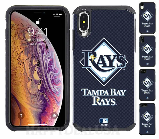 Discover Official MLB ShockProof Hybrid Cover Case for Cell Phone - Tampa Bay Rays