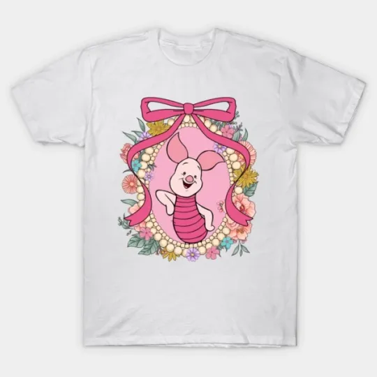 Discover Disney Piglet Floral Coquette Winnie Poo Unisex T-Shirt Men Women
