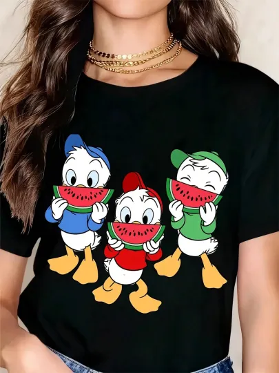 Discover Disney Cute Ducklings Eating Watermelon T-Shirts Unisex