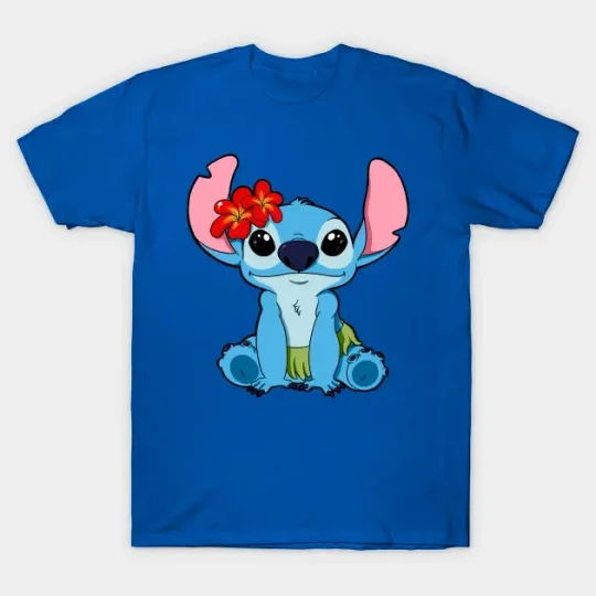 Discover Disney Hawaiian Stitch T-Shirt Royal-Blue, Stitch Aloha Aloha