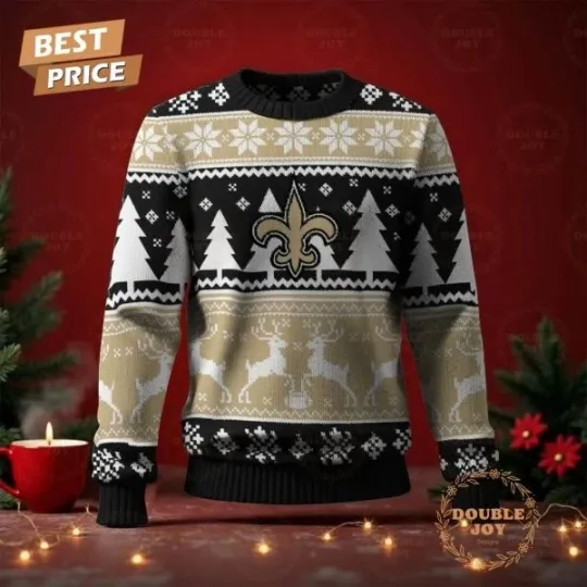 Discover New Orleans Football Merry Christmas 2025 Sweater All Sizes