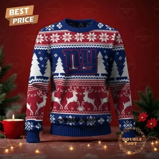Discover New York Football Merry Christmas 2025 Sweater All Sizes