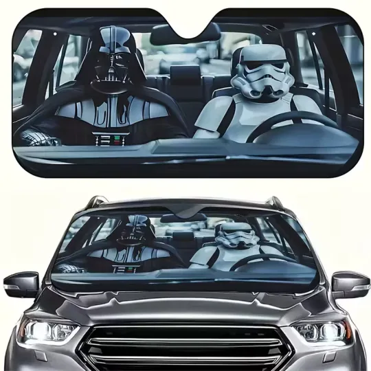 Discover Star Wars Darth Vader and Stormtrooper Car Sun Shade, Movie Auto Sunshade