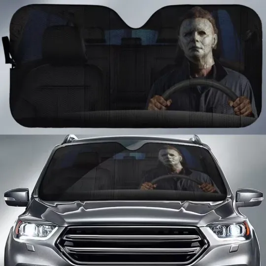 Michael Myers Halloween Horror Movie Car Sun Shade, Sunshade, Trip Accessory