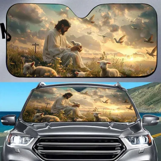 Discover Jesus Car Sun Shade, God Auto Sunshade, Trip Accessory