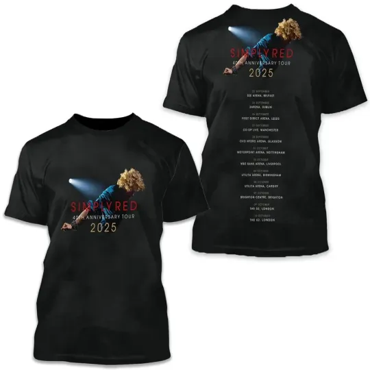 Discover Simply Red 40th Anniversary Tour 2025 Unisex T-Shirt