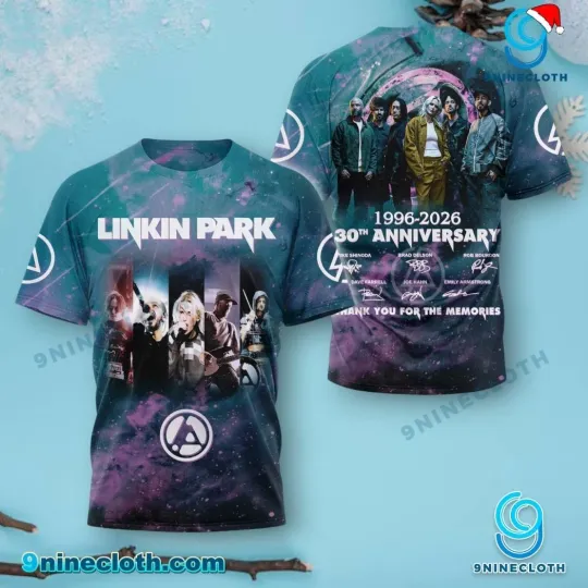 Linkin Park 30th Anniversary 1996-2026 Signatures 3D T-Shirt