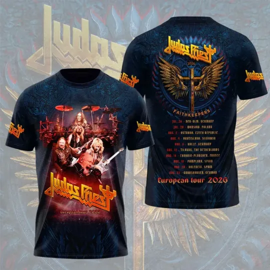 Discover Judas Priest Faithkeepers European Tour 2026 3D Unisex T-Shirt