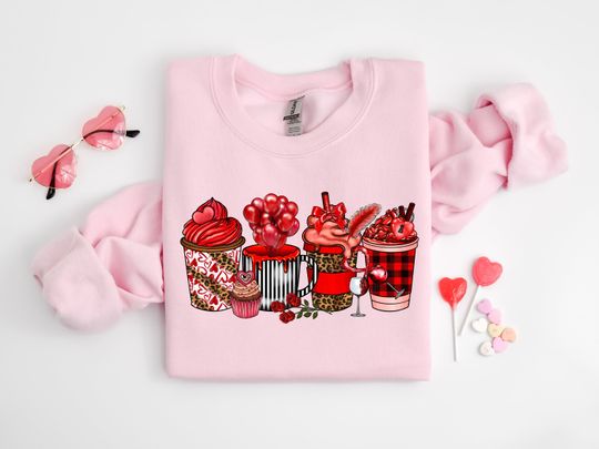 Discover Womens Valentines Day Sweatshirt, Valentine Coffee Sweatshirt, Womens Valentines Day Sweater, Valentines Day Shirt, Valentines Sweater