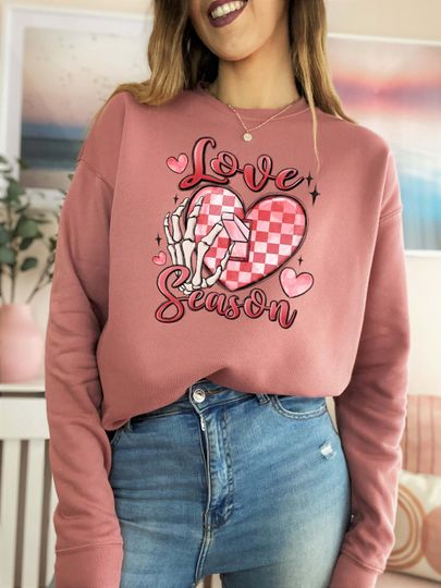 Discover Love Season On OFF Valentine Sweatshirt, Womens Valentines Day Sweatshirt, Cute Valentines Day Sweatshirt, Funny Valentine Shirt