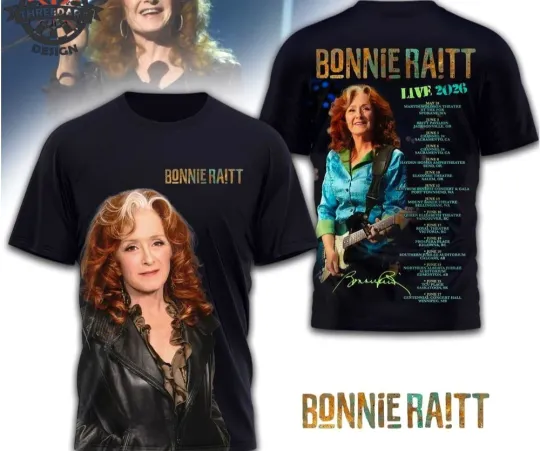 Discover Bonnie Raitt Live 2026 3D T-Shirt