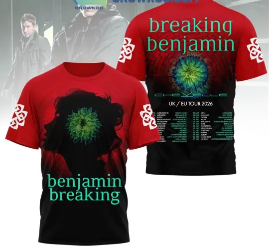 Discover Breaking Benjamin UK EU Tour 2026 3D T-Shirt