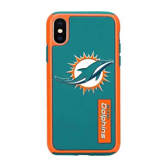FOCO football Miami Dolphins Dual Hybrid Case for iPhone X & XS (5.8")