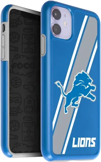 FOCO football Detroit Lions&nbsp;Dual Hybrid Case for iPhone 11 & XR (6.1")