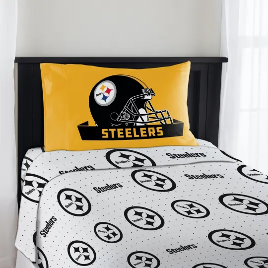 Discover football Football Team Steeler Twin Sheet Set