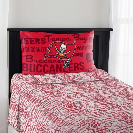 Football Team Tampa Bay Buccaneers Microfiber  Twin Sheet Set