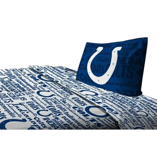 Discover Football Team Indianapolis Colts Microfiber Twin Sheet Set