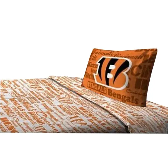 Discover Football Team Cincinnati Bengals Microfiber  Twin Sheet Set