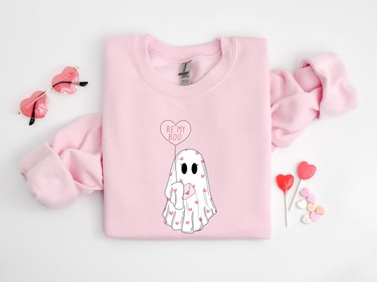 Discover Be My Boo Sweatshirt, Ghost Sweater, Valentines Day Hoodie, XOXO Sweatshirt, Women Valentines Day Sweatshirt, Heart Sweatshirt