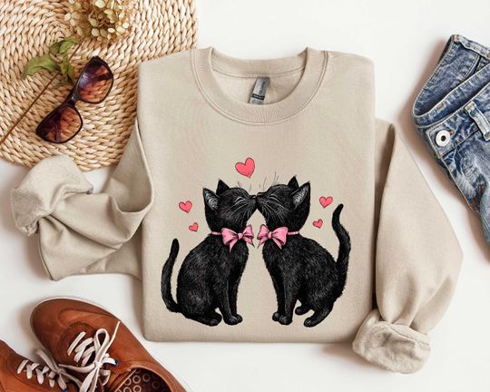 Discover Meowy Valentine Shirt, Valentines Cat Sweatshirt, Happy Valentines, Cat Lover Shirt, Valentines Gift, Gifts For Cat Lover, Cat Valentines