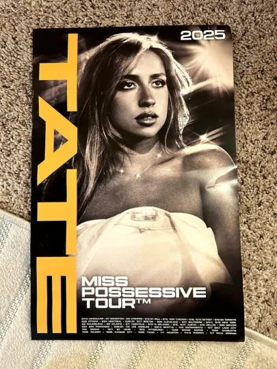Discover Tate Mcrae Miss Possessive Tour VIP Poster- Camera & Collectables