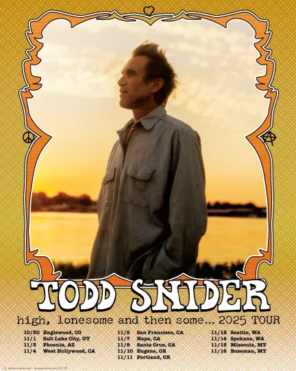 Discover Todd Snider High Lonesome and Then Some 2025 Tour Poster
