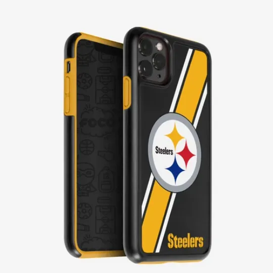 football Pittsburgh Steeler Dual Hybrid Case for Apple iPhone 11 Pro, XS & X