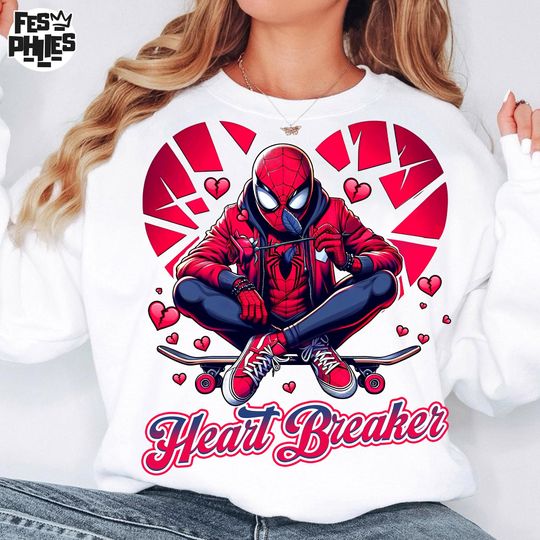 Discover Valentine Heart Breaker Cartoon Png, Valentine Spider Cartoon Shirt Png, Happy Valentines Day Cartoon Png, Retro Broken Heart Png