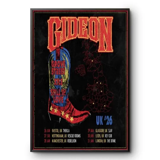 Discover HOT! Gideon Uk January 2026 Tour Poster