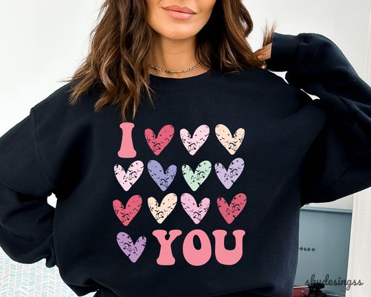 Discover I Love You Sweatshirt, Valentine's Day Sweatshirt, Valentine Heart Sweatshirt