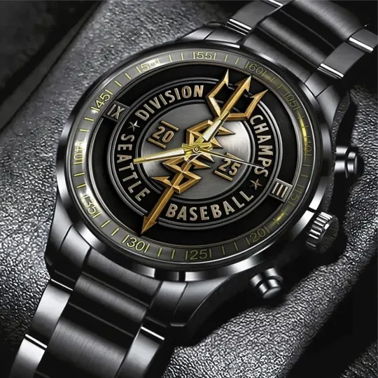 Discover Seattle Mariners x ALCS Bound 2025 Black Stainless Steel Watch