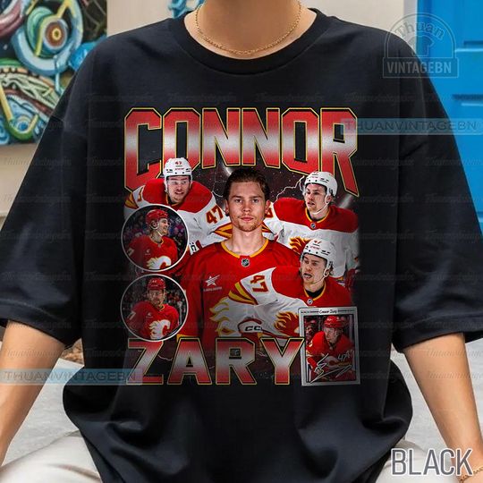 Discover Vintage Connor Zary shirt, Connor Zary Tee, Comfort colors Connor Zary Tee, Bootleg Rap tee, Calgary Youth Hockey Tee