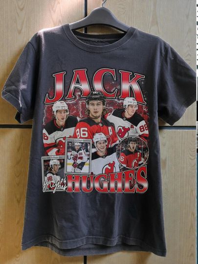 Discover Jack Hughes Shirt Ice Hockey American Professional Hockey Championship Sport Merch Vintage Shirt Graphic Tee Gift Fans