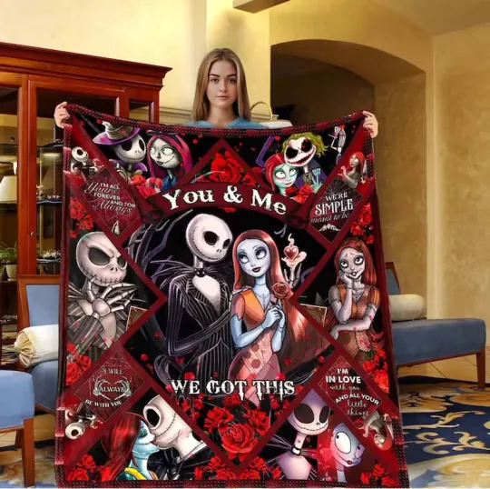 Discover Custom Jack Skellington Sally Fleece Blanket - The Nightmare Before Christmas