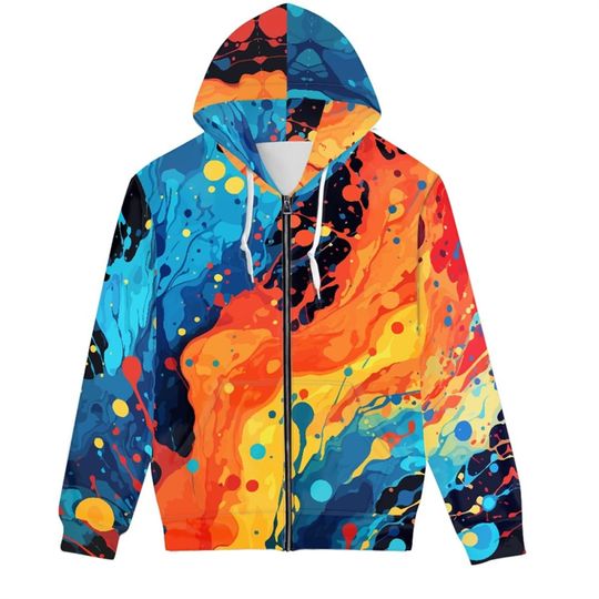 Discover Graffiti Tie Dye 3d Graphic Zipper Hoodies Sweatshirts Men Women Unisex Oversized Hoodie Kids Zip Up Streetwear Tracksuits Tops