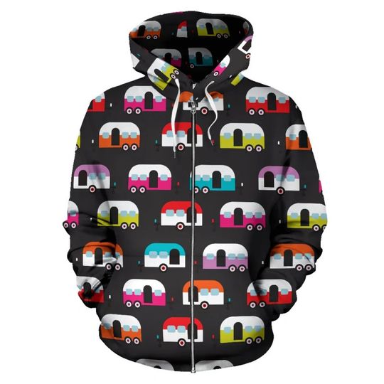 Discover Cute CAMPER-CARAVAN 3D Printing Zip Up Hoodies Funny Streetwear Zipper Hoodie Women Casual Zip Up Sweatshirts Mens Clothing Tops