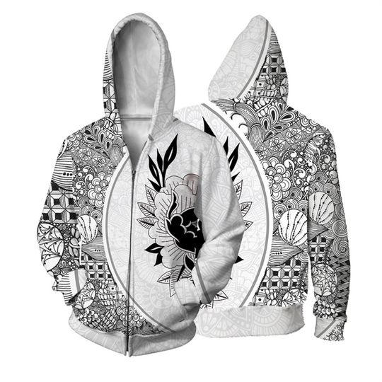 Discover 3D Printed Eye Flower Zipper Hoodie For Men Jesus Graphic Sweatshirts Autumn Casual Loose Pullover Long Sleeves Street Hoodies