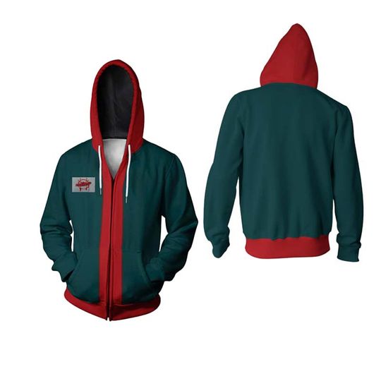 Adult Miles Morales Spiderman Hoodie Cosplay Superhero Anime Jacket Green Zipper Hooded Coat 3D Print Spring and Fall Sweatshirt