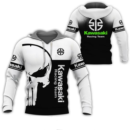 Kawasaki Printed Motorcycle Hoodie Autumn and Winter Long Sleeved Sports and Leisure Sweatshirt