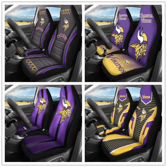 Discover Car Seat Cover Personalized Nonslip Seat Protector 2Pcs for Minnesota Vikings