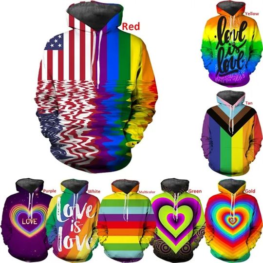 Discover New Popular LGBT Rainbow Flag Lesbians Gays 3d Hoodies Pullover Fashion MenWomen Hoodie Casual Long Sleeve 3D Hooded Sweatshirts