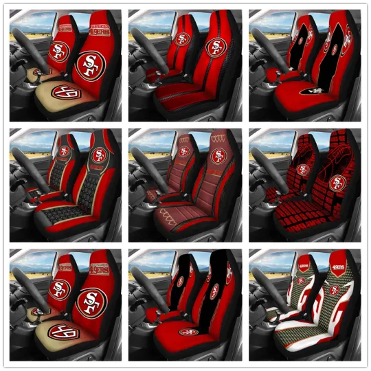 Discover Car Seat Cover Personalized Nonslip Seat Protector 2Pcs for San Francisco 49ers