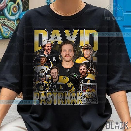 Vintage David Pastrnak T-Shirt, Boston Youth Hockey Tee, Rap Bootleg Tee