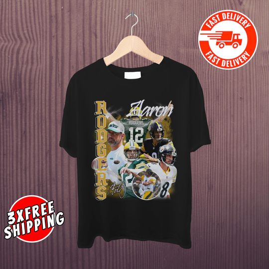 Aaron Rodgers TShirt:Sports Apparel,Vintage Style Tee,football Fan Gift,Football Lover Gift,Quarterback Jersey Fan Gear, kirk cousins