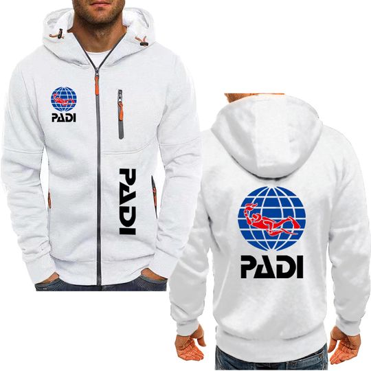 Scuba Driver Padi Men's printed hoodie Comfortable loose plus size men's hoodie Cardigan Hip Hop street solid color sweatshirt