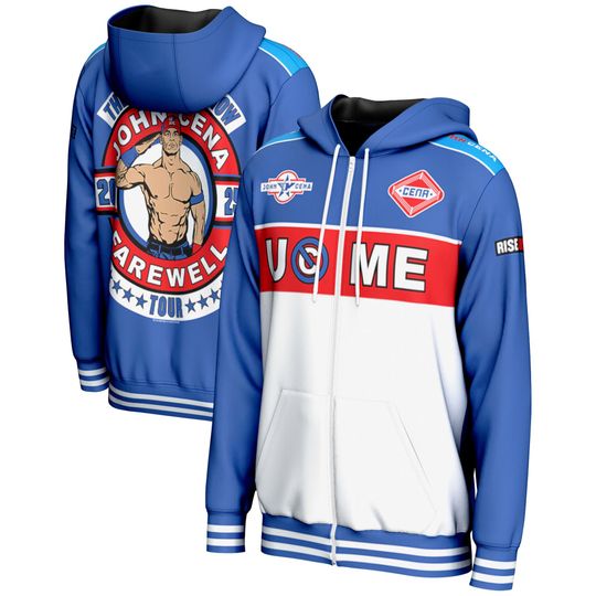 Discover Men's ProSphere Blue Jo Cen Royal Rumble 2025 Pit Zipper Hoodie 3D Printed Spring and Autumn 100-6XL Zipper Hoodie Coat