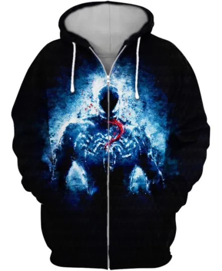 Marvel Men's Zipper Hoodie Venom Men's Hoodie 3D Printing Deadpool New Jacket Superhero Men's Hoodie Oversized Men's Clothing