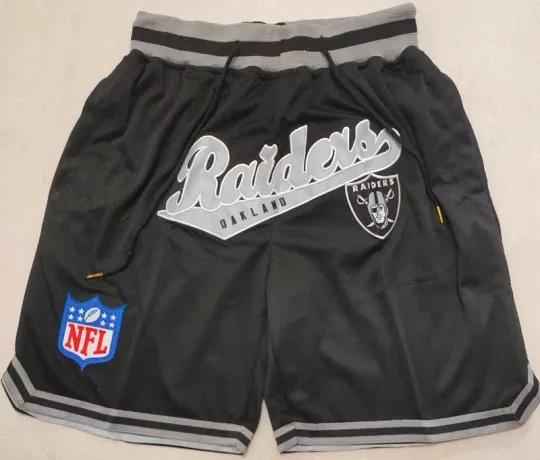 Hip with Oakland Pockets stitched football Basketball Shorts Size:S-3XL